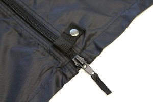Photo of zipper and snap closure